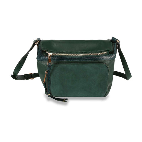 Genuine Leather Unique Fold Over Crossbody Sling