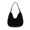The Classic Genuine Leather Hobo Handbag features a black, soft, slouchy silhouette with a single wide shoulder strap, perfect for everyday use and showcased against a white background.