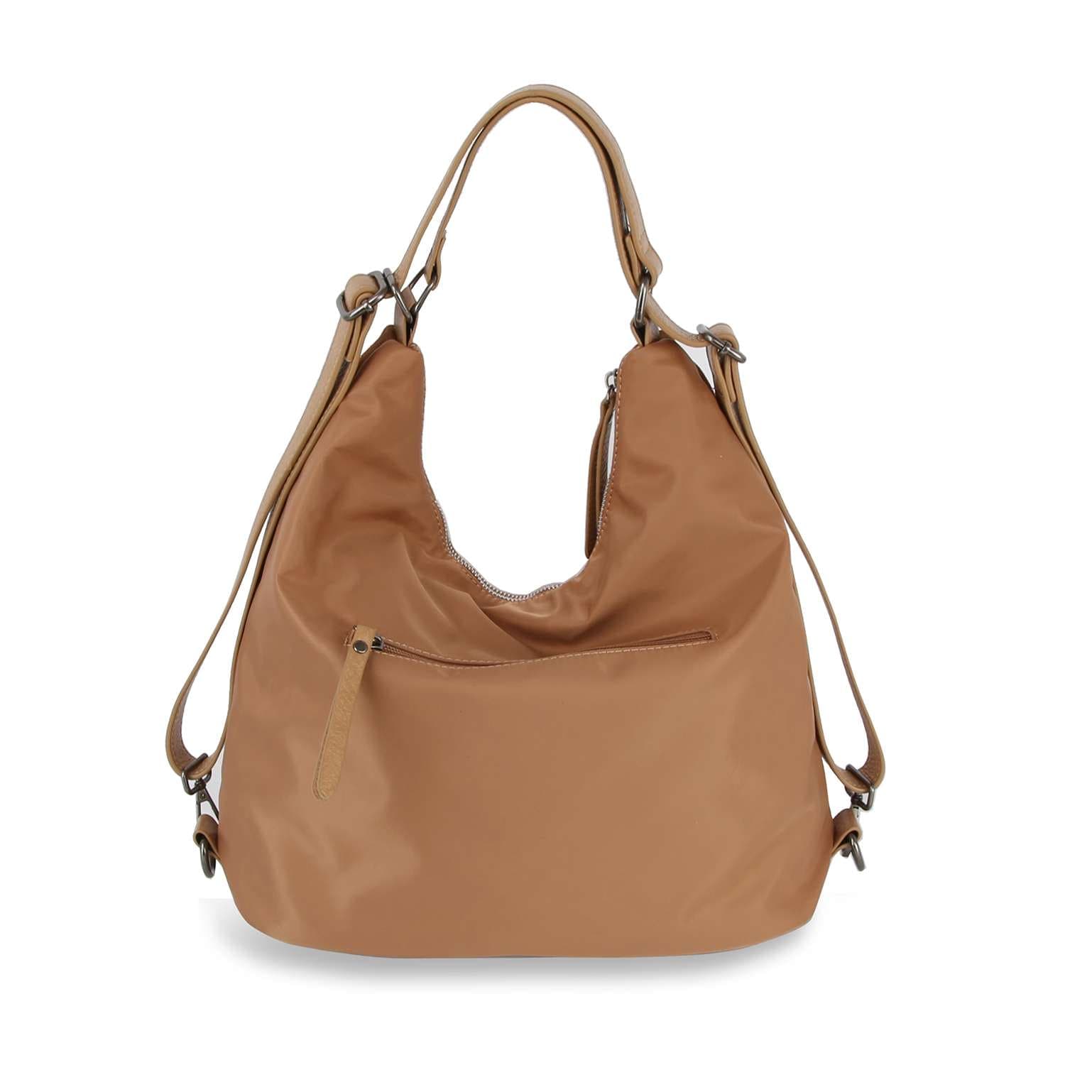 convertible backpack hobo bag leather zipper top Tano Hobo/Backpack Black Features Genuine Leather Convertible Hobo Backpack