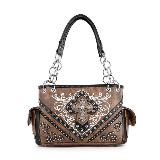 Western Rhinestone Cross Handbag