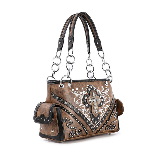 Western Rhinestone Cross Handbag