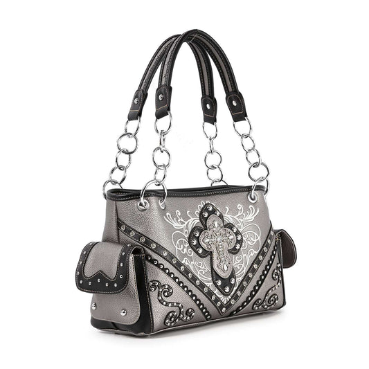 Western Rhinestone Cross Handbag