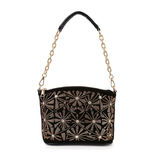 Stunning  Rhinestone Patterned Hobo Handbag