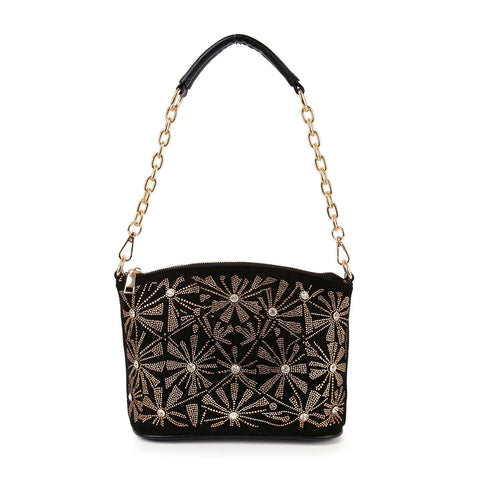 Stunning  Rhinestone Patterned Hobo Handbag