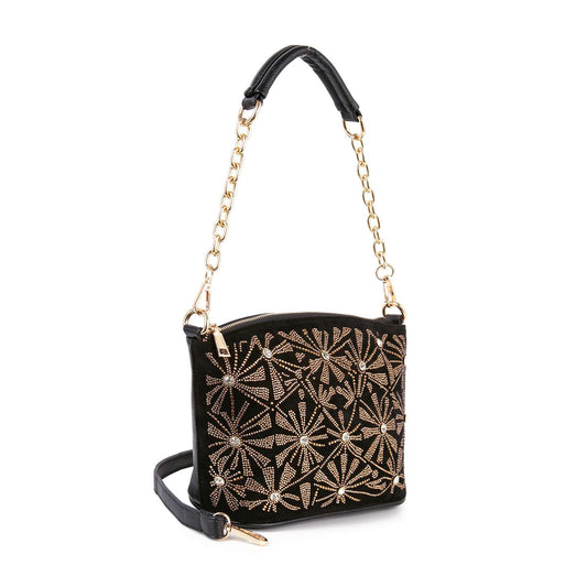 Stunning  Rhinestone Patterned Hobo Handbag