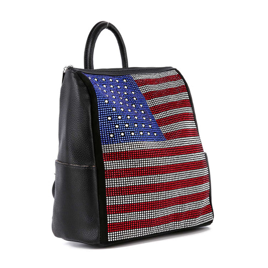 Flag Design Sparkling Rhinestone Backpack