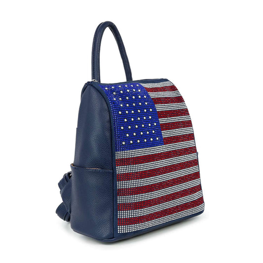 Flag Design Sparkling Rhinestone Backpack