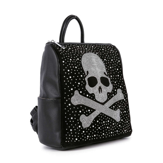 Skull Design Sparkling Rhinestone Backpack