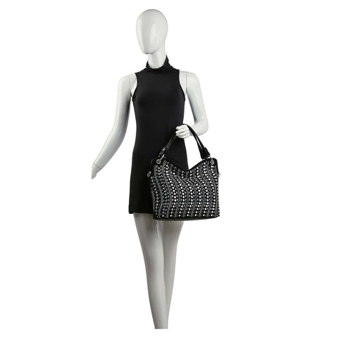 Layered Rhinestone Fashion Handbag