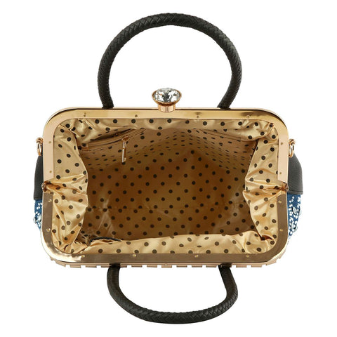 A-Frame Rhinestone Patterned Hand Tote