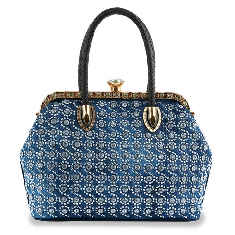 A-Frame Rhinestone Patterned Hand Tote