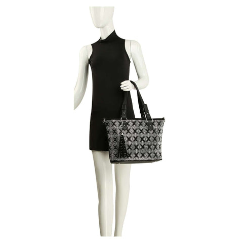 Rhinestone Pattern Chic Tote Handbag