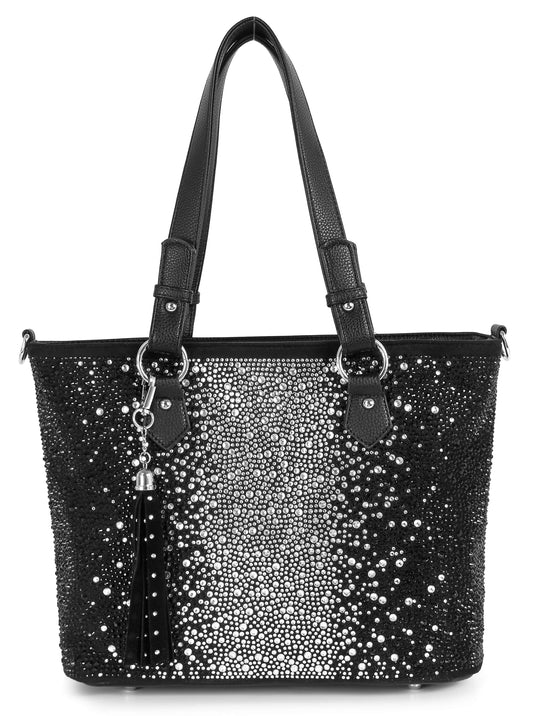 Unique Ombre Rhinestone Design Tote Handbag