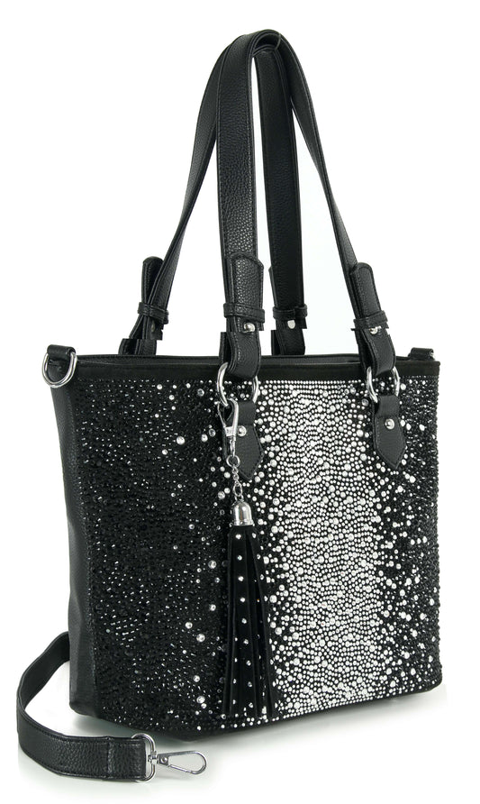 Unique Ombre Rhinestone Design Tote Handbag