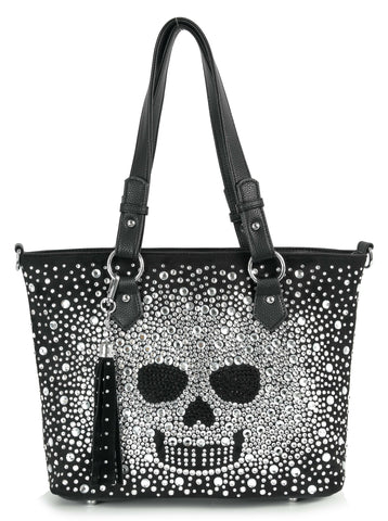 Unique Ombre Skull Rhinestone Design Tote
