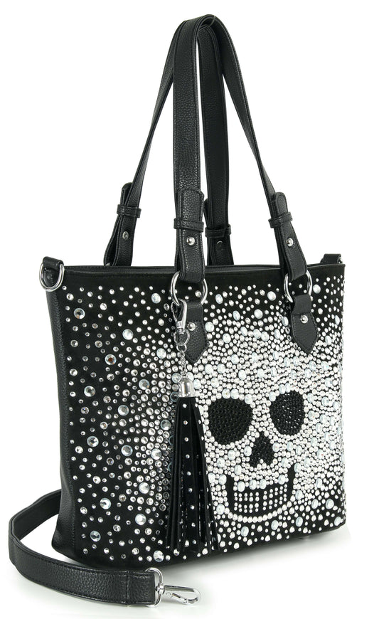 Unique Ombre Skull Rhinestone Design Tote