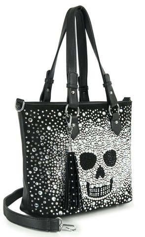 Unique Ombre Skull Rhinestone Design Tote