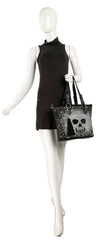Unique Ombre Skull Rhinestone Design Tote