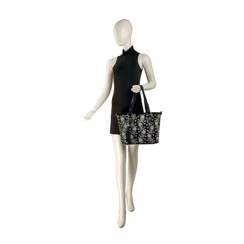 Rhinestone Bling Skull Tote Handbag