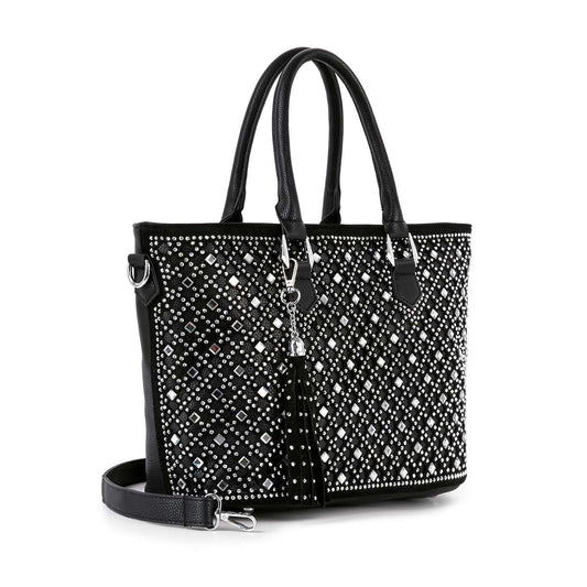 Dazzling Rhinestone Shopper Style Tote