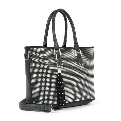 Rhinestone Covered Tote Handbag