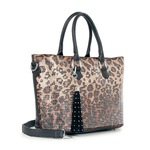 Rhinestone Covered Tote Handbag