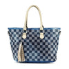 Checkerboard Rhinestone Design Tote Handbag