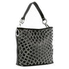 Layered Rhinestone Patterned Hobo Handbag
