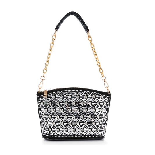 Rhinestone Covered Unique Crossbody Hobo