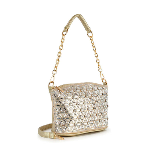 Rhinestone Covered Unique Crossbody Hobo