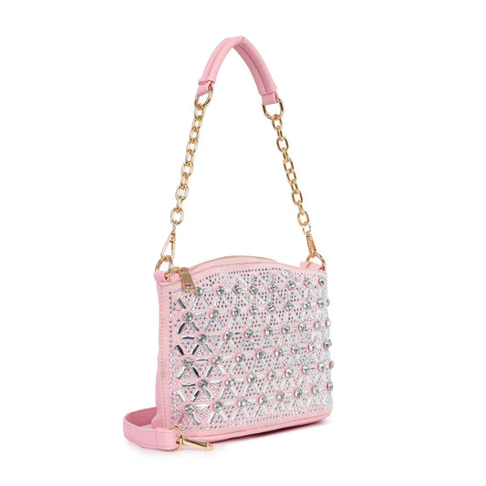 Rhinestone Covered Unique Crossbody Hobo