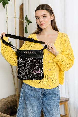 Glamma Design Rhinestone Bling Crossbody Sling