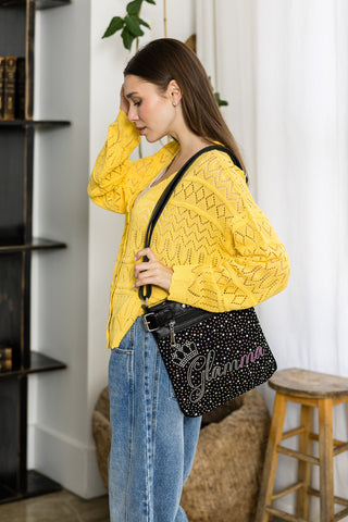 Glamma Design Rhinestone Bling Crossbody Sling