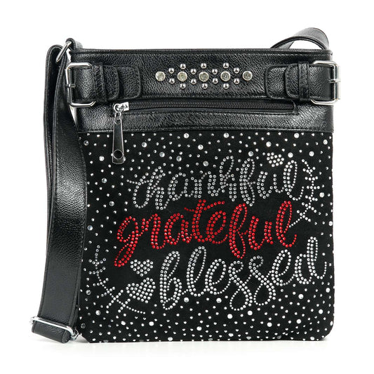 Faith Affirmations Rhinestone Crossbody Sling