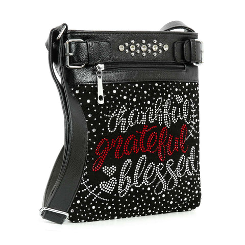Faith Affirmations Rhinestone Crossbody Sling