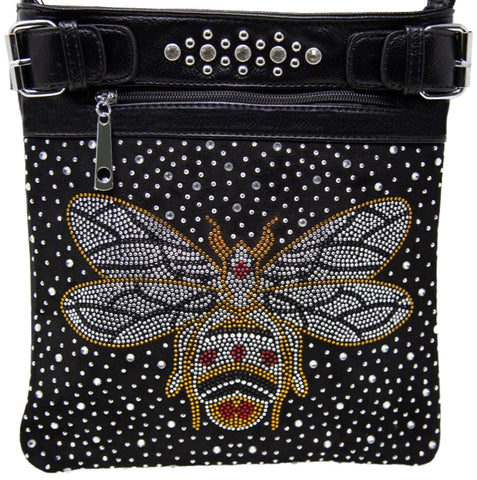Rhinestone Bee Crossbody Sling