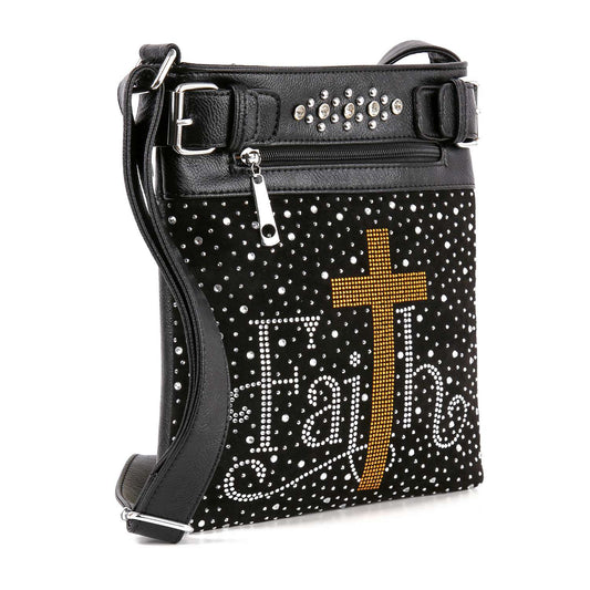 Rhinestone Cross Faith Crossbody Sling