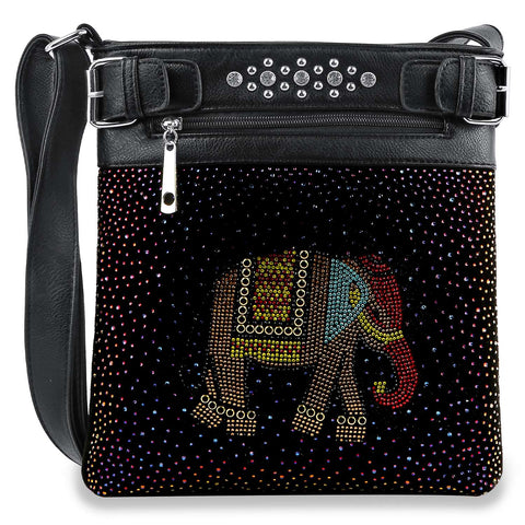 Rhinestone Bling Elephant Crossbody Sling