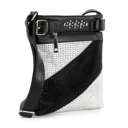 Bold Rhinestone Accent Crossbody Sling