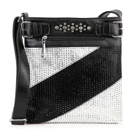 Bold Rhinestone Accent Crossbody Sling