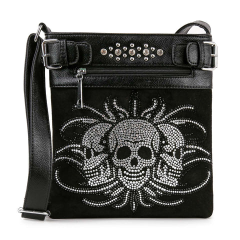 Unique Rhinestone Skull Crossbody Sling