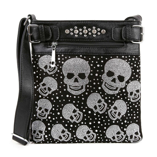 Rhinestone Skull Pattern Crossbody Sling