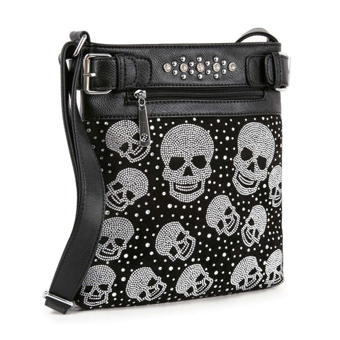 Rhinestone Skull Pattern Crossbody Sling