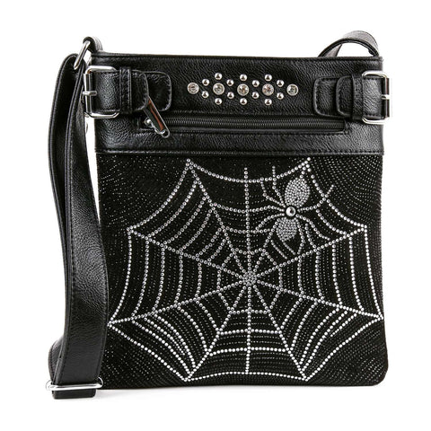 Rhinestone Spider Web Crossbody Sling