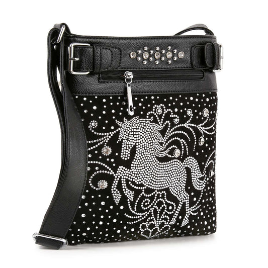 Rhinestone Bling Stallion Crossbody Sling