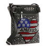 American Flag Heart Design Crossbody Bag
