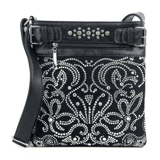 Unique Rhinestone Patterned Crossbody Sling
