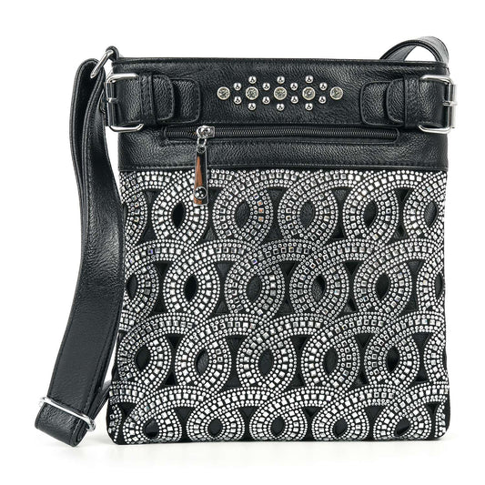 Unique Rhinestone Patterned Crossbody Sling