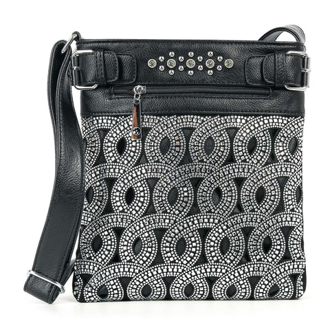 Unique Rhinestone Patterned Crossbody Sling