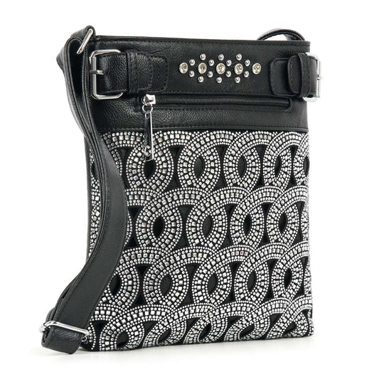 Unique Rhinestone Patterned Crossbody Sling